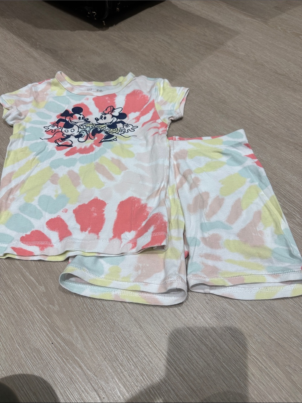 Yeezy Kids Tie-Dye Short Pajama Set in Coral, Yellow, Mint, Cream